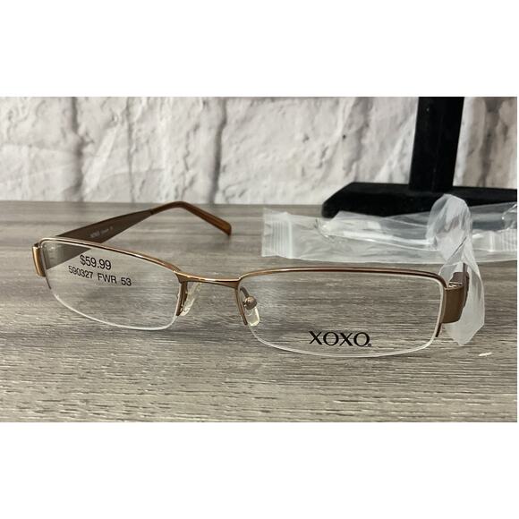 XOXO Catwalk EyeGlass Frames Rectangular Gold Wire Rims - Picture 1 of 8